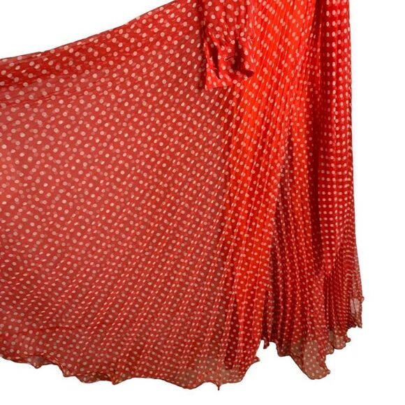 Vintage 60s Jack Bryan Chiffon Jumpsuit S Red Polka Dots Accordion Pleats Groovy - Picture 4 of 12